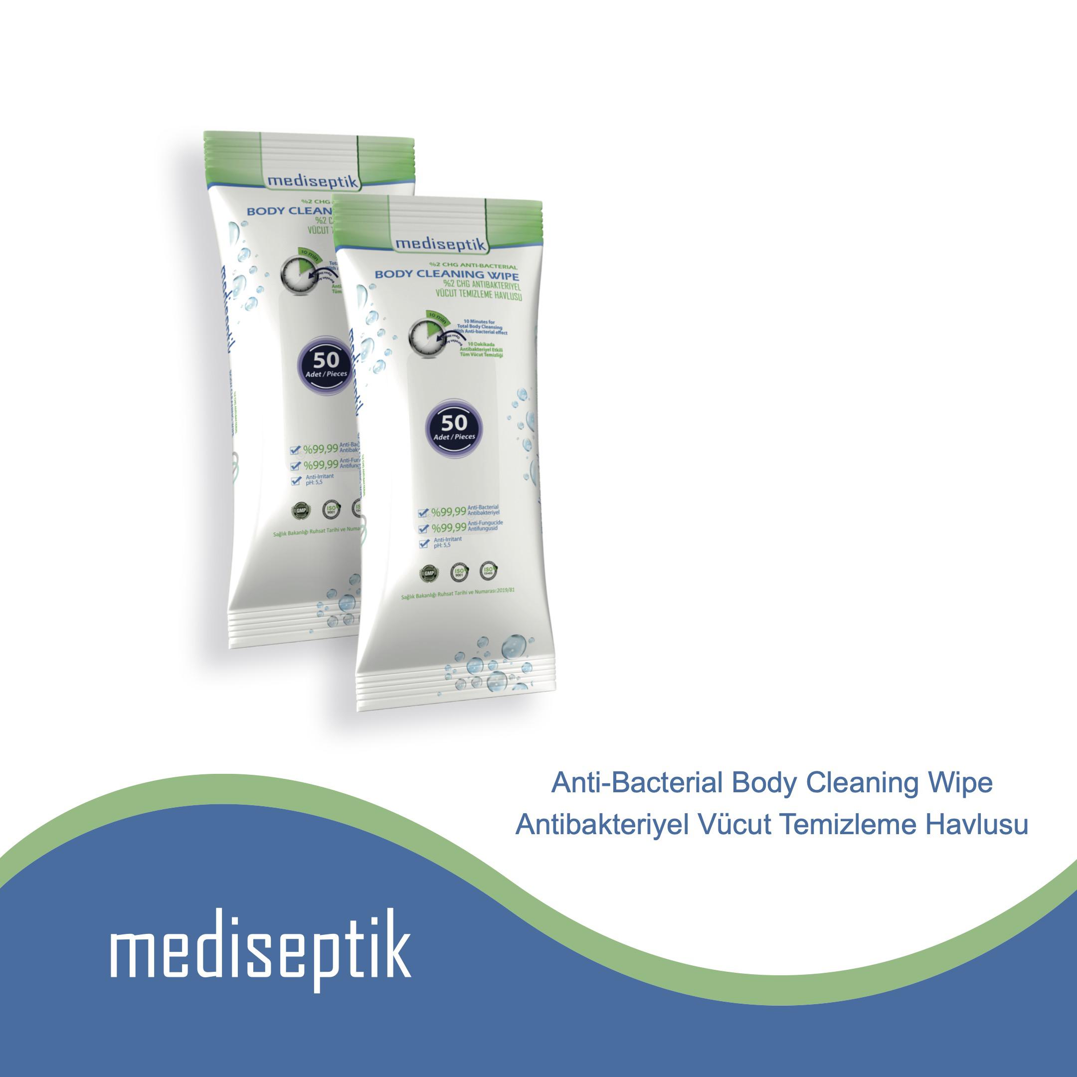 MEDISEPTIK 2% CHG Antibacterial Body Cleaning Wipes