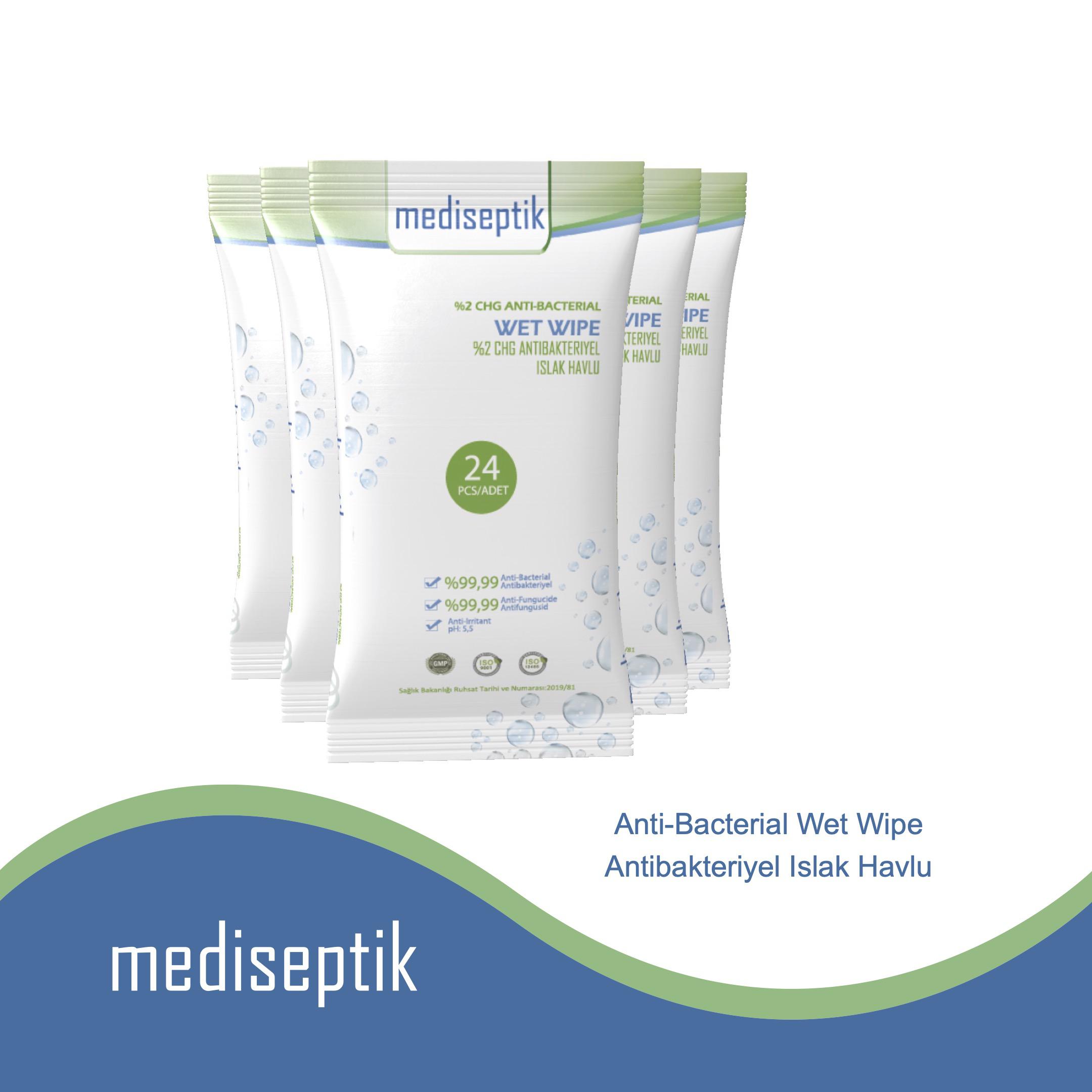 MEDISEPTIK 2% CHG Antibacterial Wet Wipes