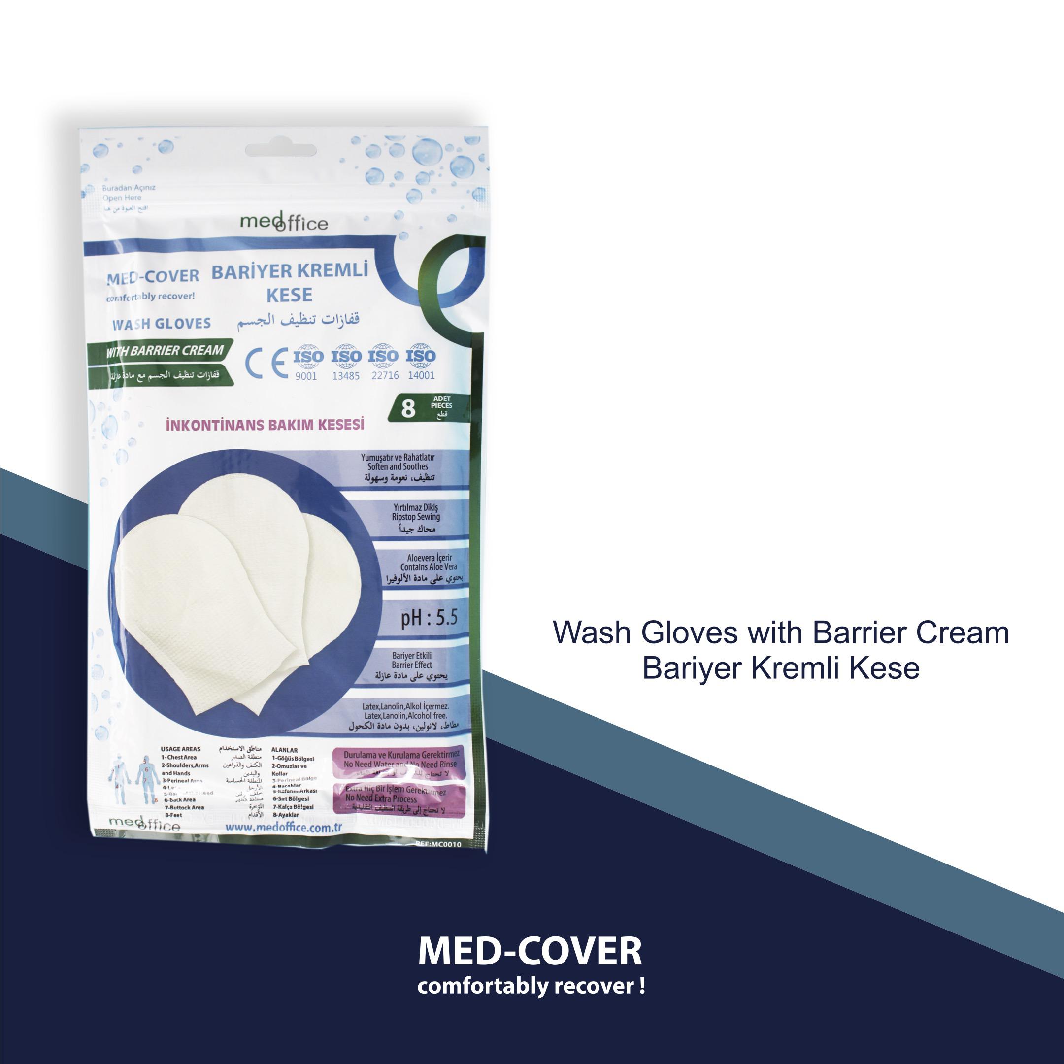 MED-COVER Wash Gloves with Barrier Cream