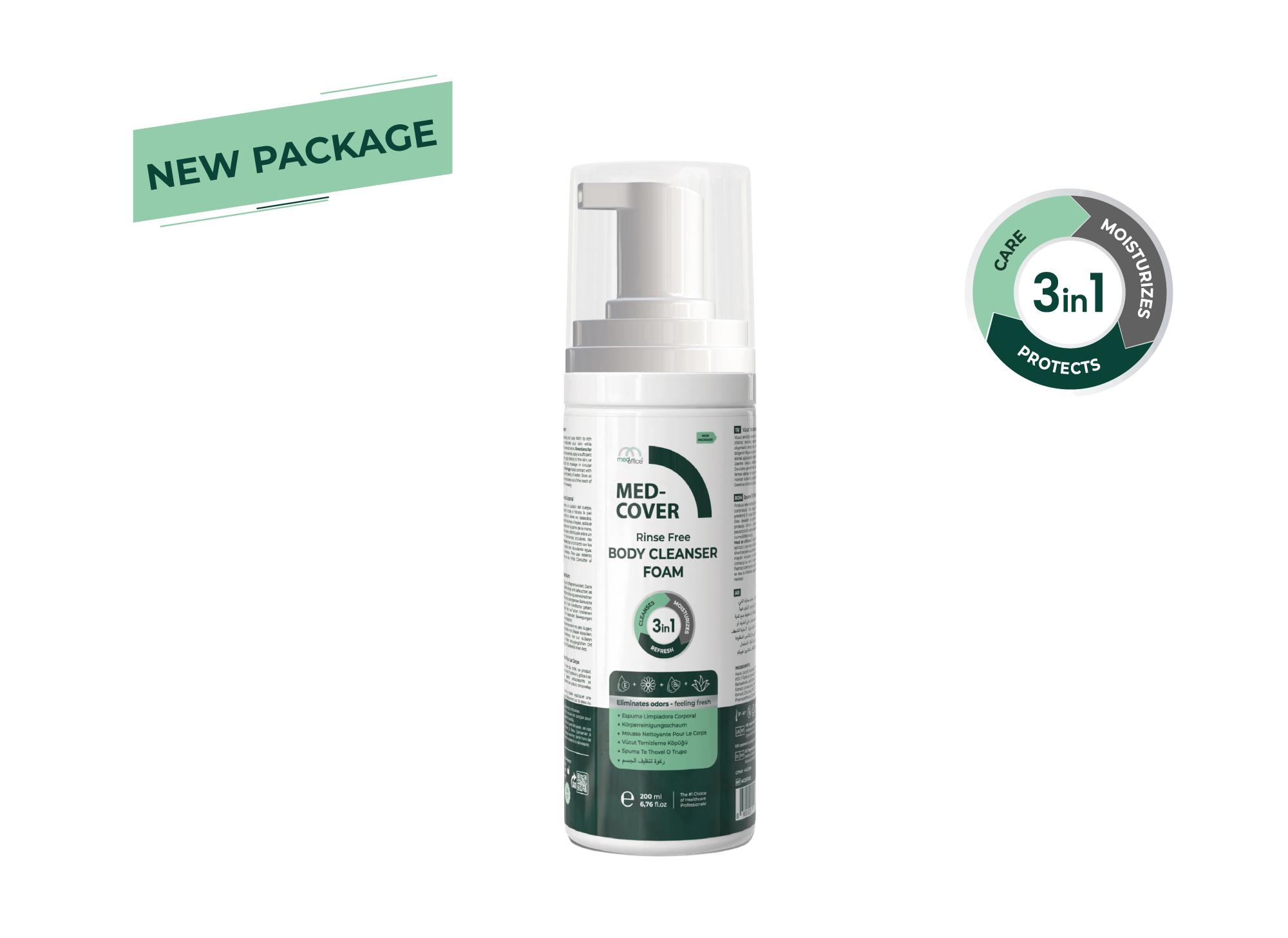 MED-COVER Vücut Temizleme Köpüğü 200 ml